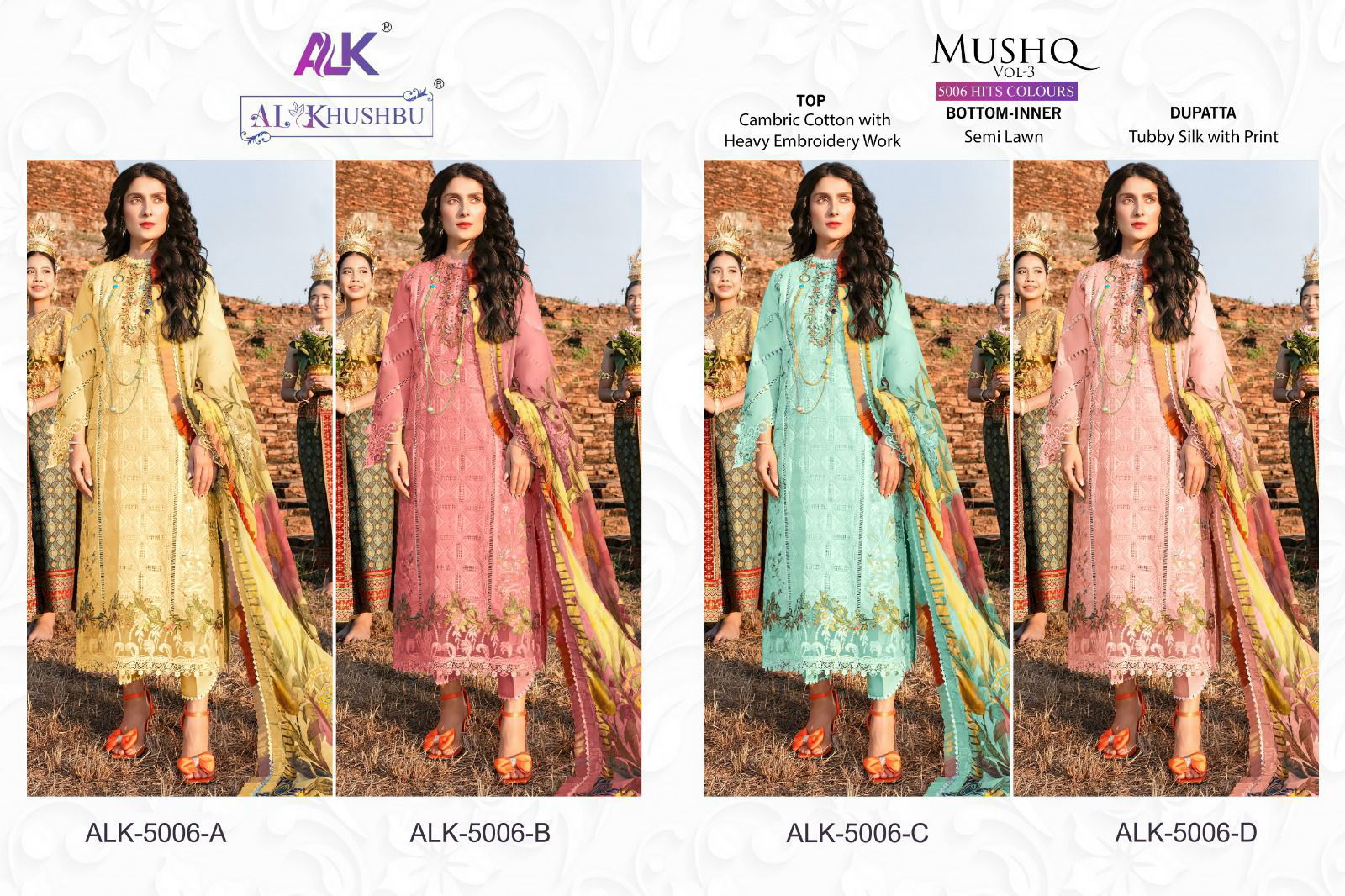 Mushq 5006 By Alk Khushbu Pakistani Suits Catalog
